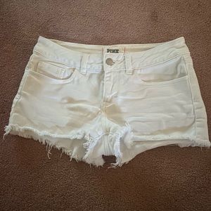 PINK White Jean Shorts